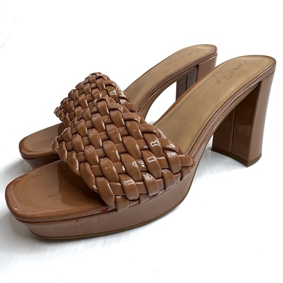 Rachel Zoe Gabrielle Women's Tan Woven Platform Heels - Picture 1 of 12